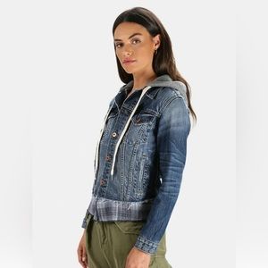 NSF Jenny Denim Hooded Jacket Size Small nwot
